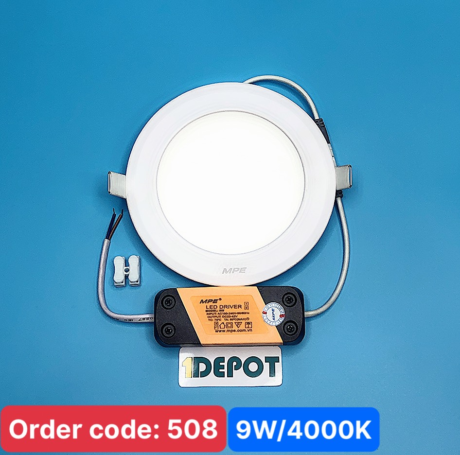 Đèn LED Panel Âm Trần Tròn 9W MPE RPL-9N – Ánh Sáng Trung Tính, Khoét Lỗ Ø130mm