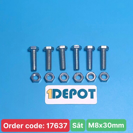 Bộ bu lông kèm đai ốc M14x100mm Inox 304