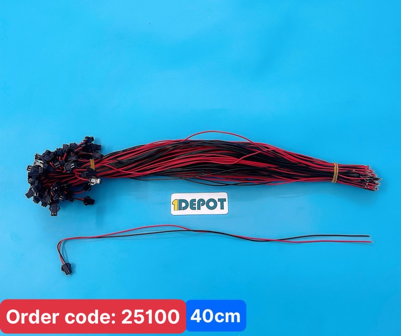 Jack kết nối đực SM - 2P, kích thước đầu cos 2.54mm, Dài 40cm