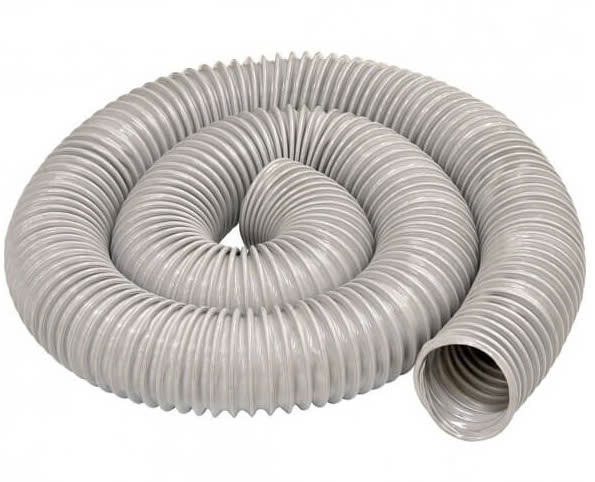 Ống hút bụi gân nhựa φ34 màu xám, dẻo bền, chịu lực tốt