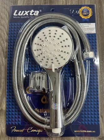Bộ tay dây sen tắm Luxta TX22, Mạ crom sáng, dây inox bền đẹp