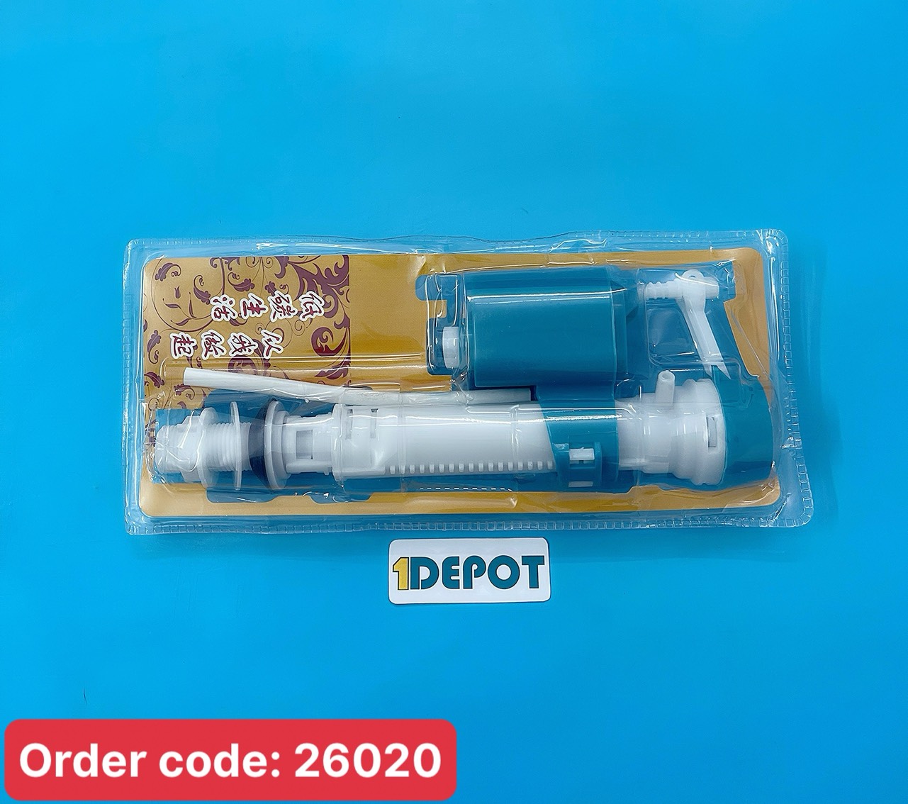 Cột cấp nước bồn cầu đa năng, màu xanh trắng, dễ lắp đặt, phù hợp mọi loại két
