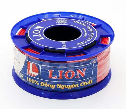 Dây điện đơn mềm Lion Vcm 2.5 màu nâu, ruột đồng, cách điện PVC, cuộn 100m