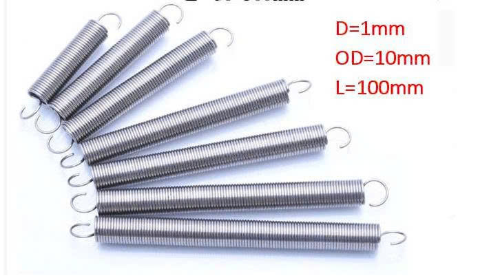 Lò xo uốn ống kéo inox 304 , đường kính ngoài 10mm, đường kính sợi thép 1mm, chiều dài 100mm