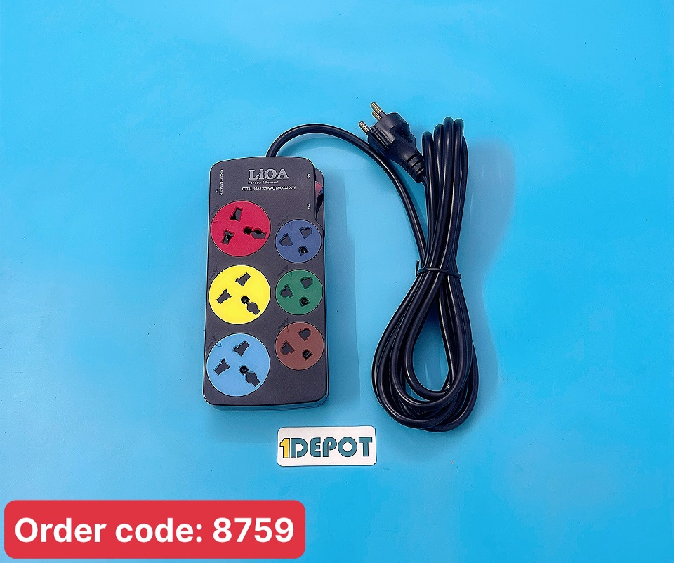 Ổ cắm kéo dài Lioa 3D3SN3.3 2200W/ 220VAC MAX 10A - dây 3m có dây tiếp địa