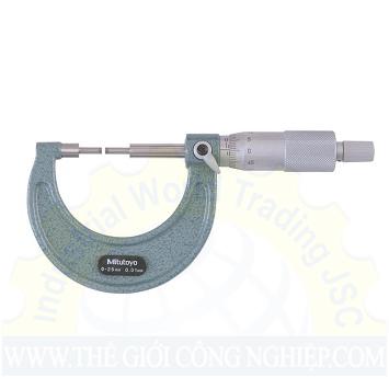 Panme đo ngoài cơ khí đầu nhỏ Mitutoyo 111-215, 0-25mm/0.001mm Kiểu B