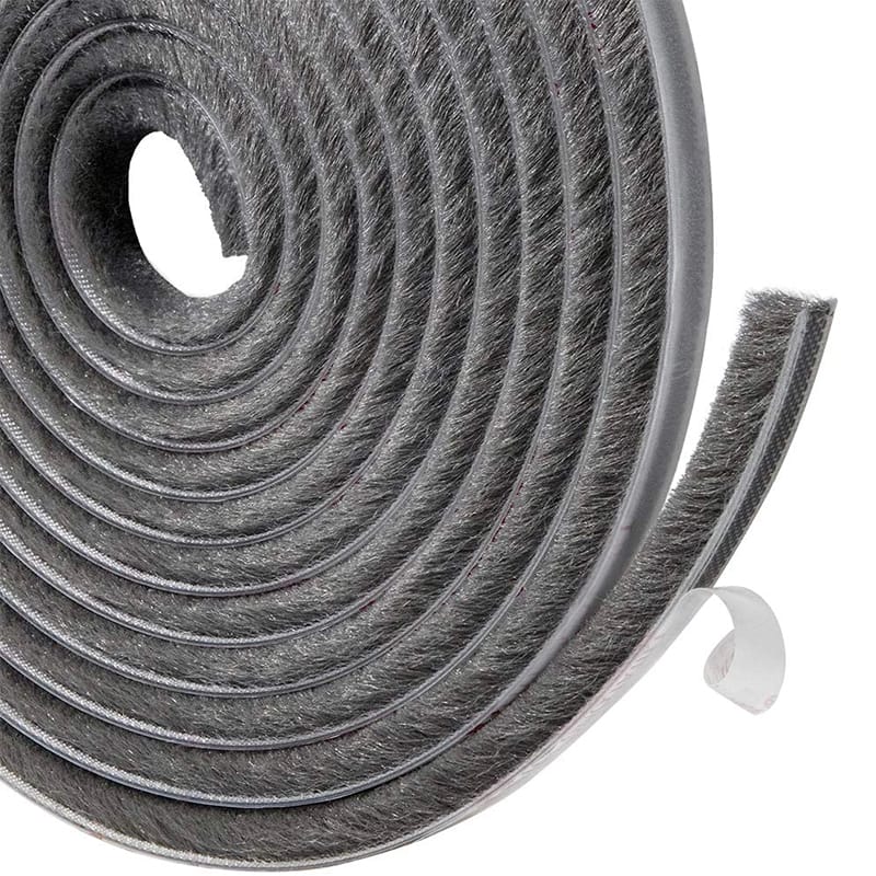 Ron lông nheo dán khe hở khung cửa 9x9mm, 200m/cuộn, xám/nâu