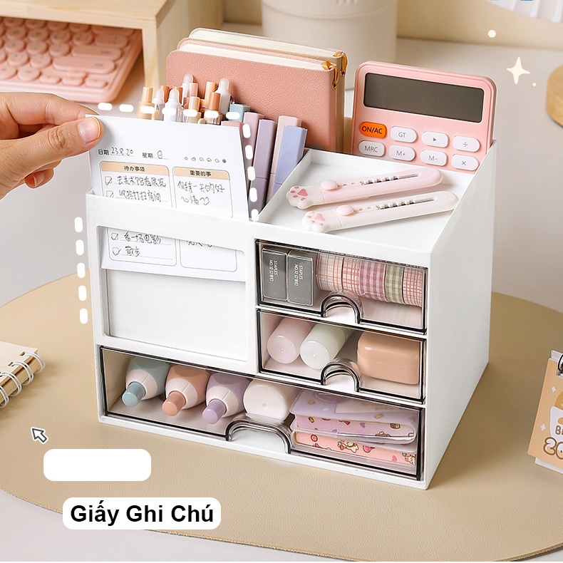 Tủ để bàn mini đựng văn phòng phẩm 16cm*14cm*21cm
